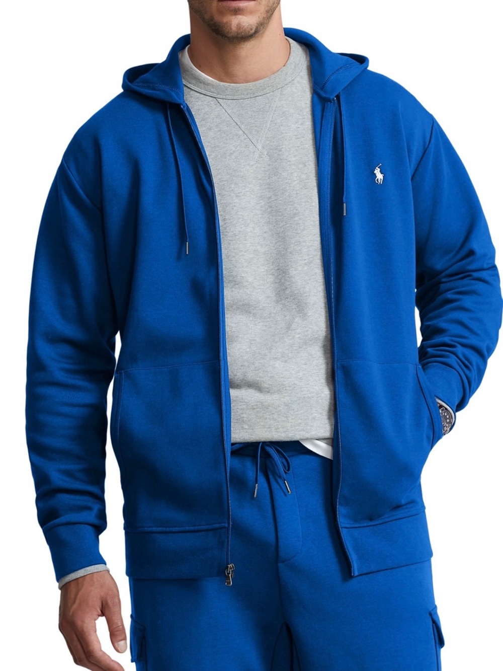 Polo by Ralph Lauren Men's Royal Blue Full-Zip Hoodie Jacket